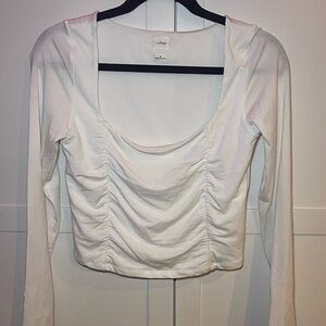 Wilfred Cream White Long Sleeve Ruched Top